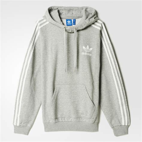 adidas hoodie grau weiße streifen